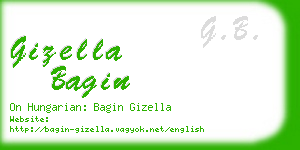 gizella bagin business card